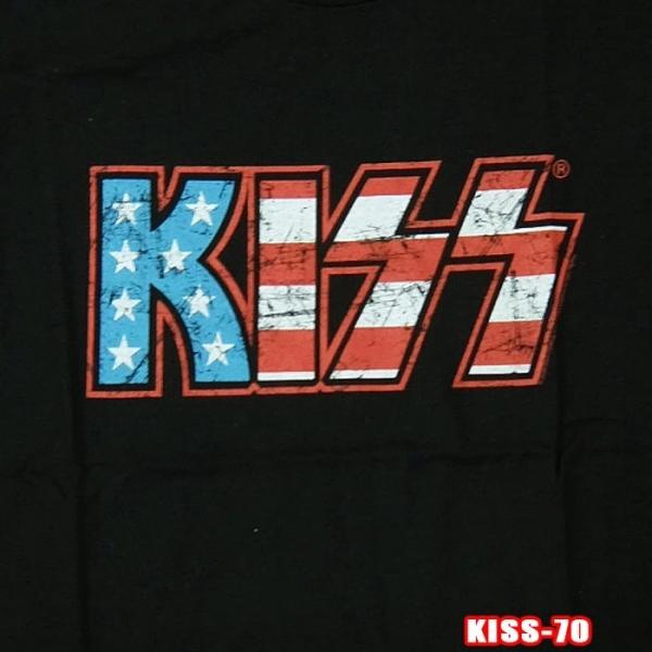 ROCK S/S TEE KISS-70[キッス] FLAG LOGO メール便送料無料 半袖　ロン...