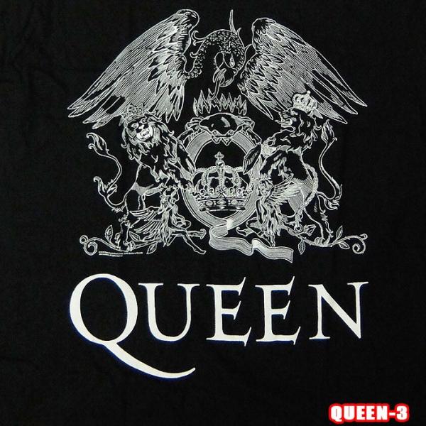 QUEEN-3 [クイーン] IWhite Logo   ロックＴシャツ バンドTシャツ ROCK ...