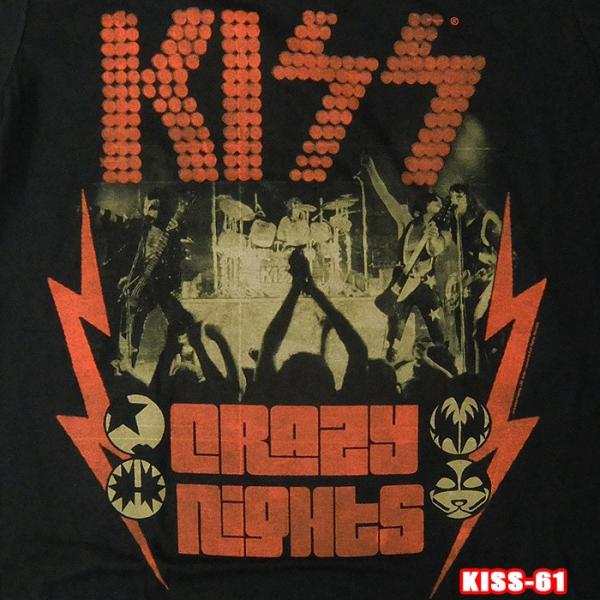 ROCK TEE KISS-61[キッス]  CRAZY NIGHT ロックＴシャツ/バンドTシャツ...