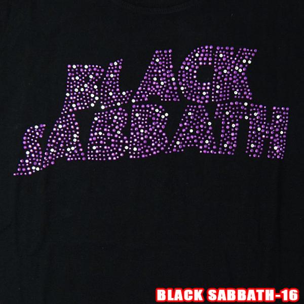 BLACK SABBATH-16[ブラックサバス] Wavy Logo ROCK TEE ラインスト...