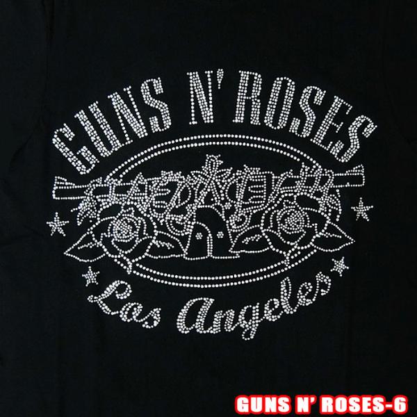 GUNS N' ROSES-6[ガンズアンドローゼス] LA LOGO ROCK TEE ラインスト...