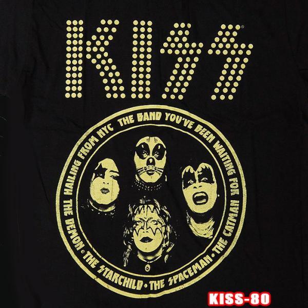 KISS-80[キッス] Band Circle ROCK TEE ロックＴシャツ バンドTシャツ ...