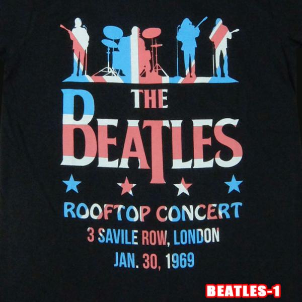 ROCK TEE THE BEATLES-1[ビートルズ] ROOFTOP FLAG ロックＴシャツ...