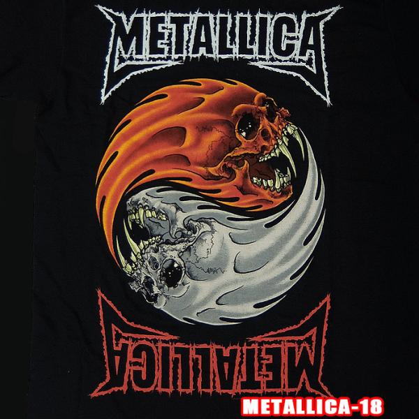 METALLICA-18[メタリカ] Yin Yang ロックＴシャツ バンドTシャツ ROCK T...