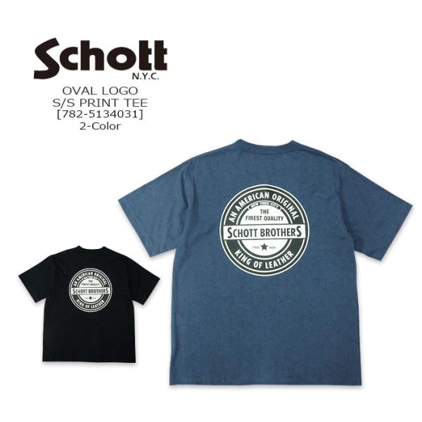 Schott(ショット) PRINT S/S TEE OVAL LOGO[782-5134031] ...