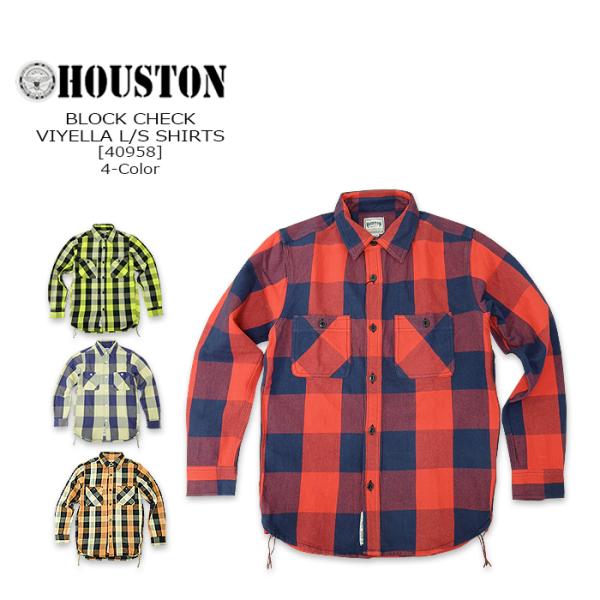 HOUSTON(ヒューストン) BLOCK CHECK VIYELLA L/S SHIRT[4095...