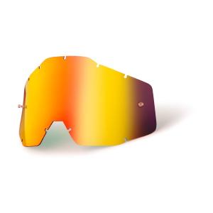 ゴーグル用交換レンズ 100% レッドミラー アンチフォグ RACECRAFT/ACCURI/STR...