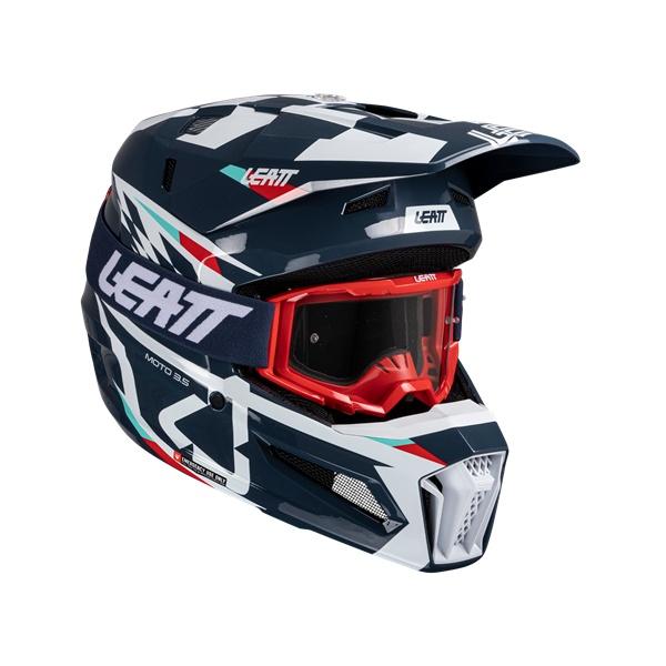 Mサイズ ヘルメットキット LEATT MOTO 3.5 ブルー［SG/PSC規格］[MFJ公認] ...