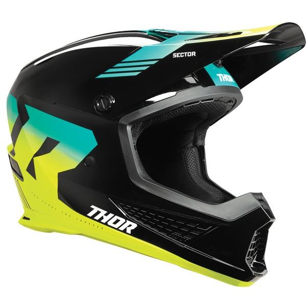 Mサイズ ヘルメット THOR 24 SECTOR2 CRAVE ブラック/アシッド 日本専用設計［...