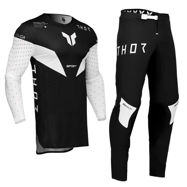 L/34インチ MXウエア 上下セット SPORT STRIKE ブラック ジャージ＆パンツ モトク...