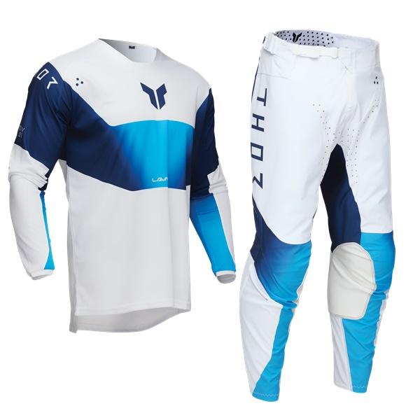 M/32インチ MXウエア 上下セット LAUNCH STORM ホワイト ジャージ＆パンツ モトク...