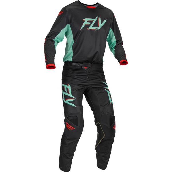 S/30インチ MXウエア 上下セット FLY 23 KINETIC SE RAVE ブラック/ミン...