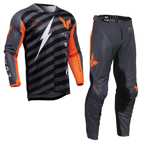 M/32 MXウエア 上下セット THOR LAUNCH AIR チャコール/ブラック メッシュ モ...