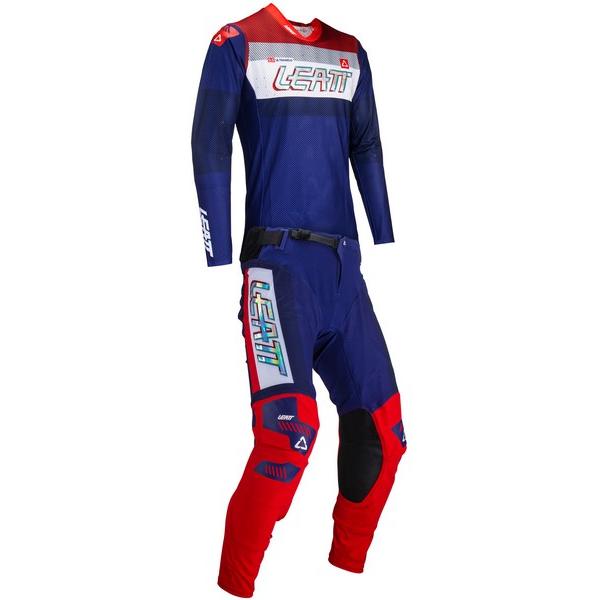 XL/36インチ MXウエア 上下セット LEATT 24 5.5 ロイヤル ジャージ＆パンツ モト...