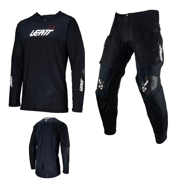 M/32インチ MXウエア 上下セット LEATT 24 4.5 エンデューロ ブラック ジャージ＆...