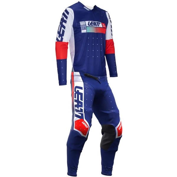 S/28インチ MXウエア 上下セット LEATT 24 4.5 ロイヤル ジャージ＆パンツ モトク...