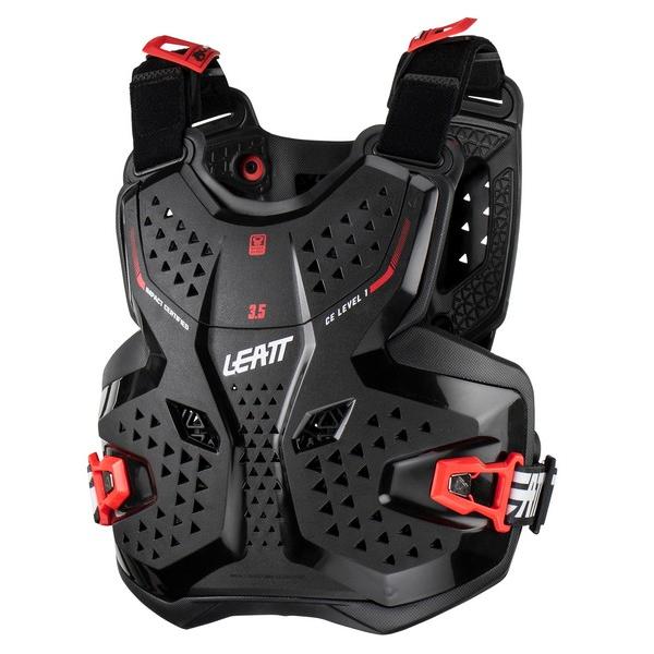 キッズ用 チェストプロテクター LEATT 3.5 Jr ブラック/レッド（ネックブレース対応）ジュ...