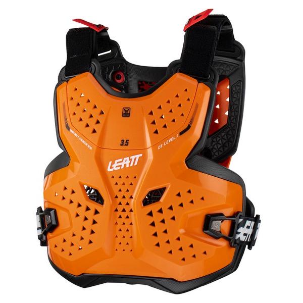 キッズ用 チェストプロテクター LEATT 3.5 Jr オレンジ/ブラック（ネックブレース対応）ジ...