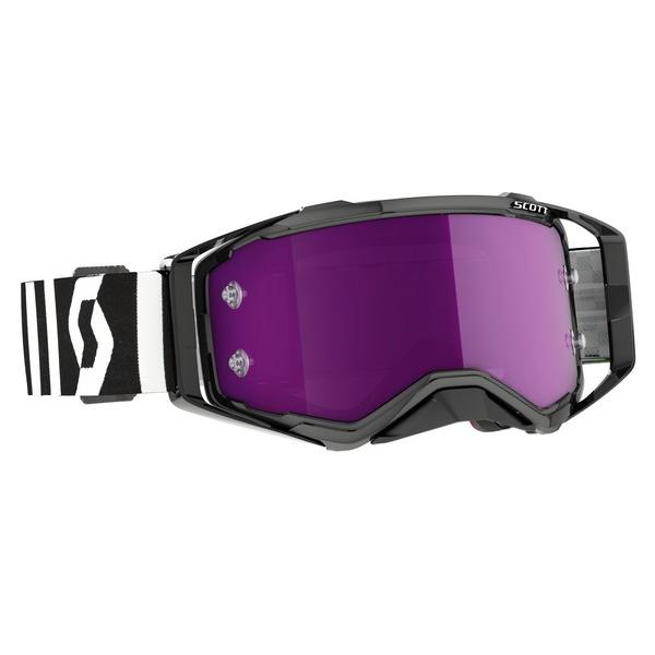 MXゴーグル SCOTT 23 PROSPECT レーシングブラック/ホワイト パープルミラーレンズ...