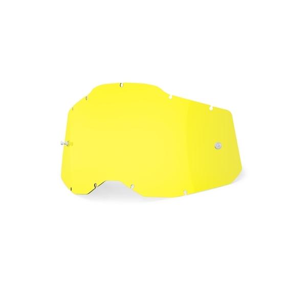 ゴーグル用交換シングルレンズ　100%　イエロー　アンチフォグ　RACECRAFT2 /ACCURI...