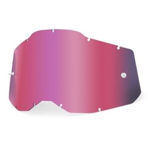 ゴーグル用交換レンズ 100% ピンクミラー アンチフォグ RACECRAFT2 /ACCURI2 ...