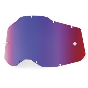 100%ゴーグル用 交換ミラーレンズ レッド/ブルーミラー アンチフォグ RACECRAFT2 /A...