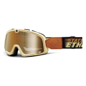 100% Barstow バイクゴーグル クリアレンズのみ 即使用可 ゴーグル用交換レンズ 100% BARSTOW用 トゥルーゴールドミラー バイク