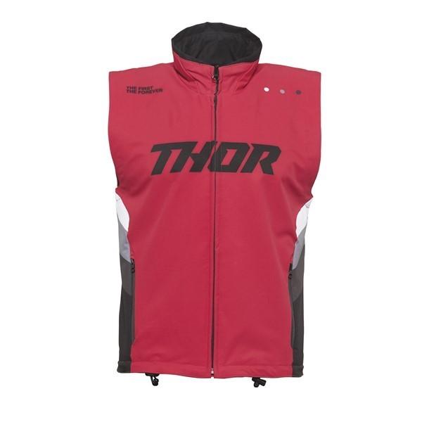 Mサイズ ウォームアップベスト THOR 22/23 レッド/ブラック エンデューロ モトクロス 正...
