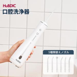 口腔洗浄器 水圧強度 8段階調節 水タンク300ml 替えノズル6本 IPX7防水 充電式 クリーンピック デンタルウォッシャー 歯間ジェット 口臭防止 HuBDIC HCP-8｜wewell