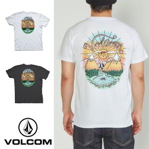 VOLCOM ボルコム Tシャツ 半袖  ATT ADAMS(AF042007) プリントTシャツ BLK　WHT｜wflags