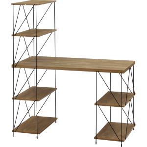 EZBO ワイヤーデスク ブラウン 差し込むだけの簡単組み立て パソコン