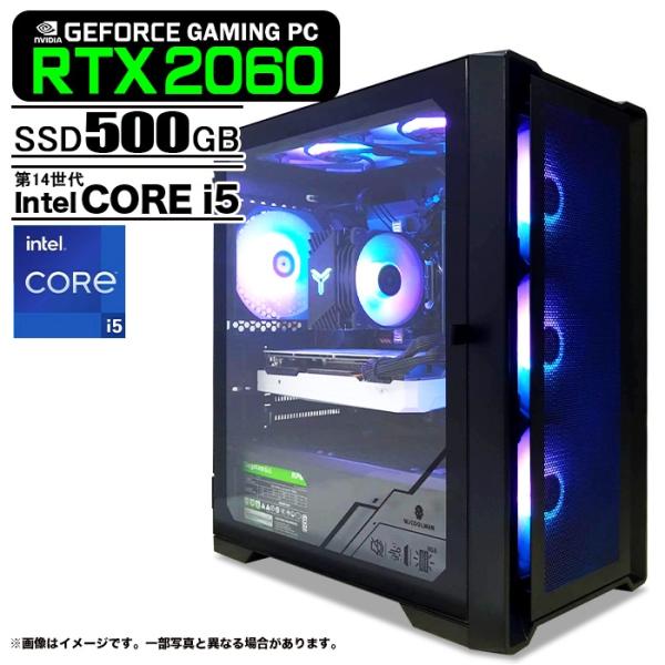 ゲーミングPC ブラック メッシュ GeForce RTX2060 第14世代 Corei5 Win...