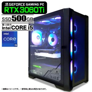 ゲーミングPC ブラック メッシュ GeForce RTX3060Ti 第13世代 Intel Corei5 Win10 SSD500GB メモリ16GB eスポーツ PASOUL 煌 1年保証｜whatfun