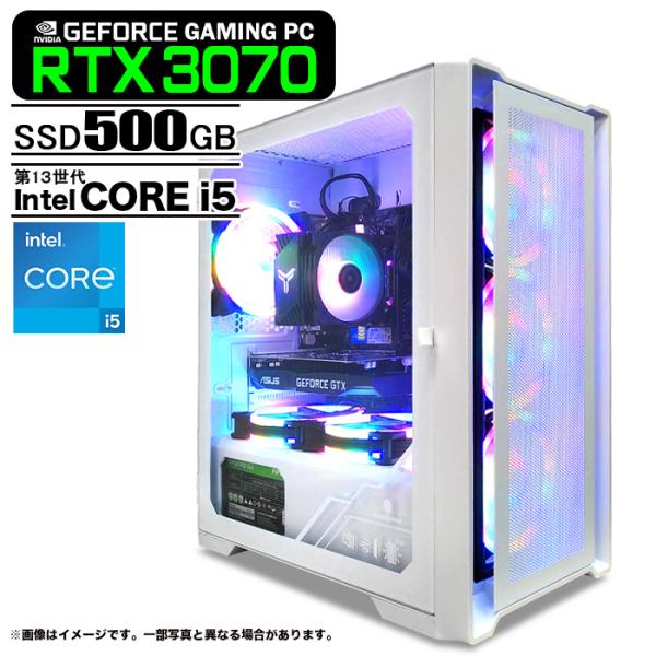 ゲーミングPC ホワイトメッシュ GeForce RTX3070 第13世代 Corei5 Win1...