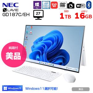 NEC LAVIE Direct HA PC-GD187CEAH 中古 一体型  Office Win10 or Win11 純箱　キーマウス[Core i7 10510U 16GB SSD1TB マルチ カメラ 27型 ホワイト]：美品｜whatfun