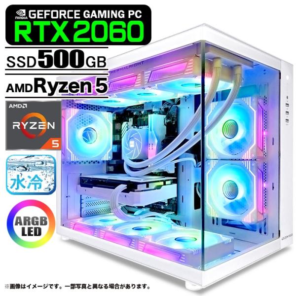 ゲーミングPC デスクトップ 海景房 GMQ360 ホワイト GeForce RTX2060 AMD...