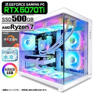 ゲーミングPC デスクトップ 海景房 GMQ360 ホワイト GeForce RTX5070Ti AMD Ryzen7 7800X3D Win11 SSD500GB メモリ32GB CPU水冷ファン