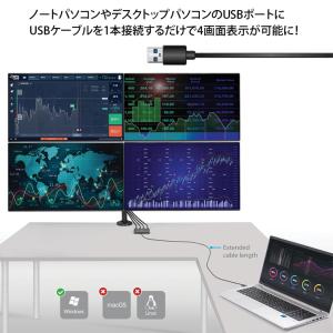 いきなり4画面マルチモニタセット USB1本で...の詳細画像1