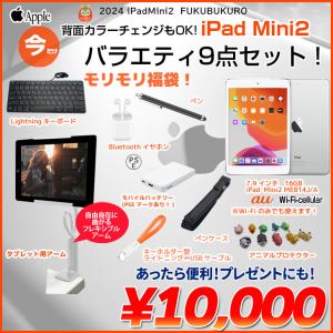 【iPadMini2 便利に使える付属品付もりもり9点福袋 】Apple iPad mini2 ME814J/A  au Wi-Fi+Cellular  16GB 選べるカラー OS 12.5.7