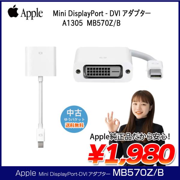 Apple純正 Mini DisplayPort DVI変換アダプタ MB570Z/B A1305 ...