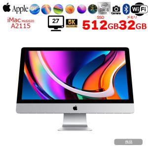 Apple iMac 27inch MXWU2J/A A2115 5K 2020 一体型 選べるOS [Core i5 10600 3.3GHz 32GB SSD512GB 無線 BT カメラ 27インチ]:良品｜whatfun