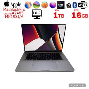 【中古パソコン】Apple MacBook Pro 16inch MK193J/A A2485 Late 2021 TouchID 選べるOS [Apple M1 Pro 10コア 16GB 1TB BT カメラ 16.2 Gray]：アウトレット
