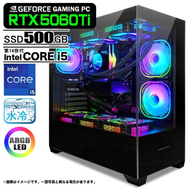 ゲーミングPC  GP-V3 ブラック ピラーレス GeForce RTX5060Ti 第14世代 ...