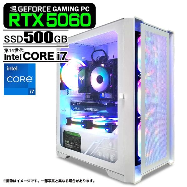 ゲーミングPC デスクトップパソコン ホワイト メッシュ GeForce RTX5060 第14世代...