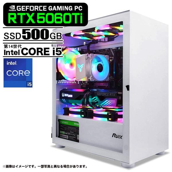 ゲーミングPC デスクトップパソコン ホワイト プレーン GeForce RTX5060Ti 第14...