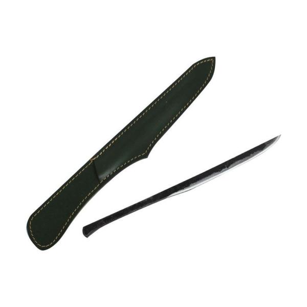 鍛造 ペーパーナイフ 牛革ケ黒 桐箱入り 緑ケース 4962308001010