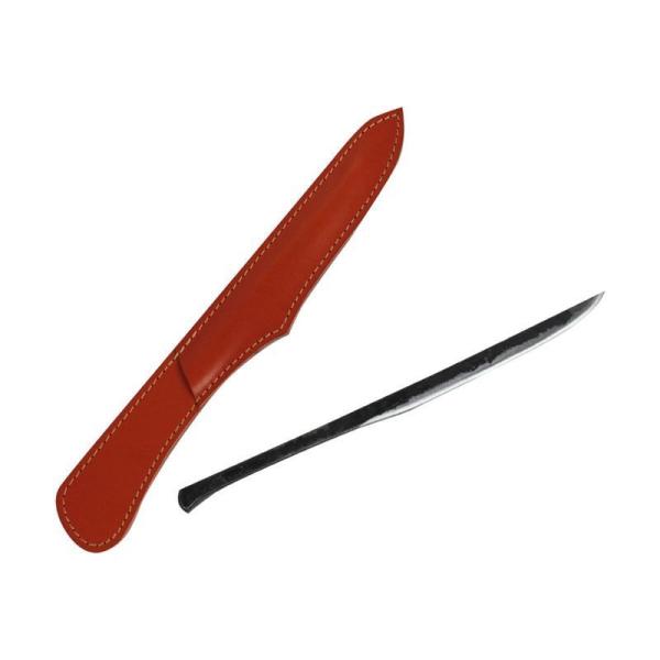 鍛造 ペーパーナイフ 牛革ケ黒 桐箱入り 橙ケース 4962308001010