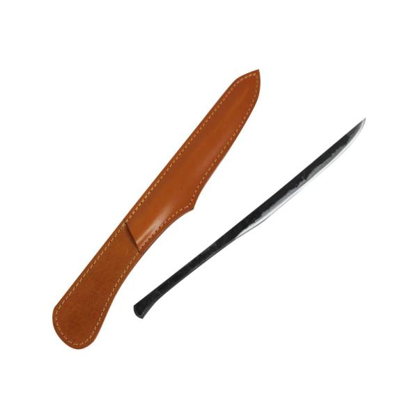 鍛造 ペーパーナイフ 牛革ケ黒 桐箱入り キャメルケース 4962308001010