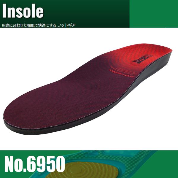 喜多 セーフティプロテクトインソール 踏抜防止 ブラック×レッド No6950 L(25.5〜26....