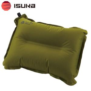 ISUKA イスカ エアピロー キャンプ 枕 空気 折りたたみ 折り畳み コンパクト 登山 アウトドア エアー枕 エアーピロー ピロー ノンスリップピロー オリーブ